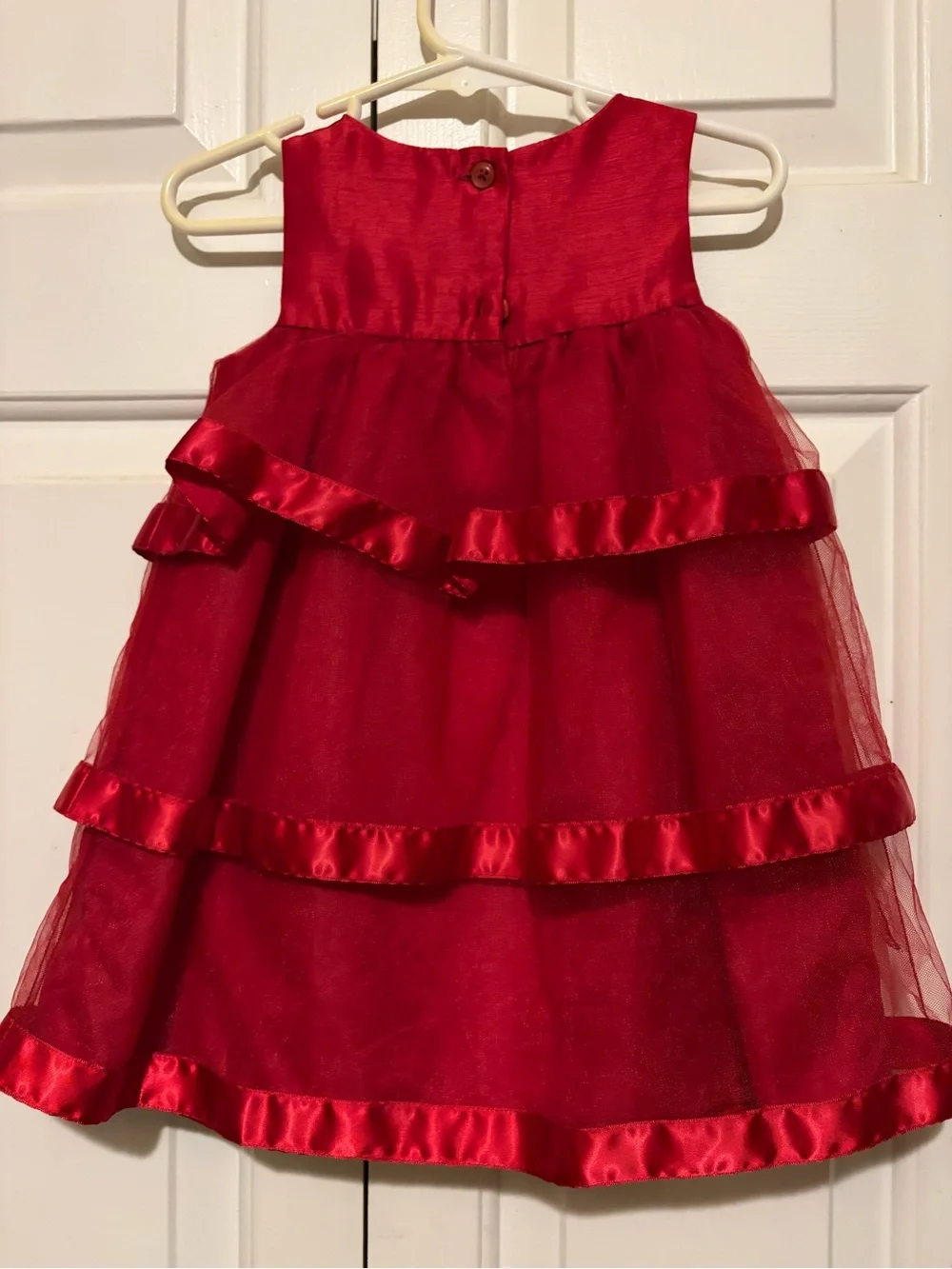 Gymboree Red Satin-Trim Tiered Bow Party Dress